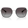 imageCoach Womens Hc7180d Square SunglassesShiny SilverBlackGrey Gradient