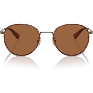 imageCoach Mens Hc7163 Round SunglassesAntique GoldAmber TortoiseAmber Solid