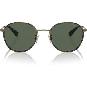 imageCoach Mens Hc7163 Round SunglassesAntique GoldTokyo TortoiseGreen Solid