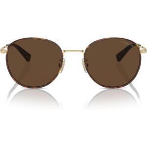 imageCoach Mens Hc7163 Round SunglassesLight GoldDark TortoiseBrown Solid