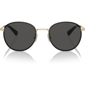 imageCoach Mens Hc7163 Round SunglassesShiny Light GoldBlackGrey Solid