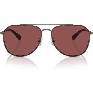 imageCoach Mens Hc7164 Aviator SunglassesAntique GoldDark TortoiseWine Solid