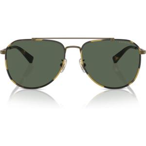 imageCoach Mens Hc7164 Aviator SunglassesAntique GoldTokyo TortoiseGreen Solid