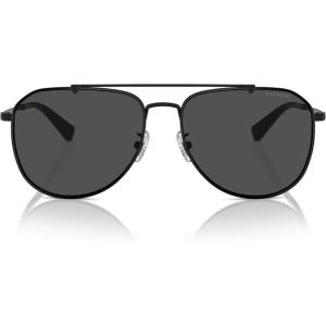 imageCoach Mens Hc7164 Aviator SunglassesSatin BlackGrey Solid