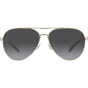 imageCoach Womens Hc7140 Aviator SunglassesShiny Light GoldGrey Gradient