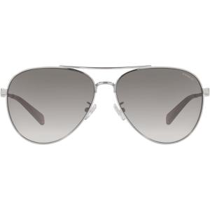 imageCoach Womens Hc7140 Aviator SunglassesShiny SilverGrey Gradient