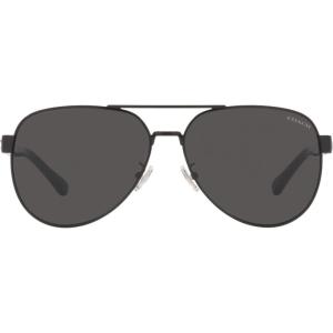 imageCoach Womens Hc7143 Aviator SunglassesSatin BlackDark Grey Solid
