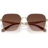 imageCOACH Womens Based on The Product Titles Butterfly Description and ItemShape Attribute SunglassesShiny Light GoldBrown Gradient Polarized