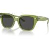 imageCoach Womens Hc8392u Universal Fit Square SunglassesTransparent Key LimeGrey Solid