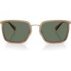 imageCOACH Mens HC7171 Metal C Hardware Square Sunglasses Light GoldSandGreen Solid 56 mm