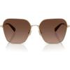 imageCOACH Womens Based on The Product Titles Butterfly Description and ItemShape Attribute SunglassesShiny Light GoldBrown Gradient Polarized