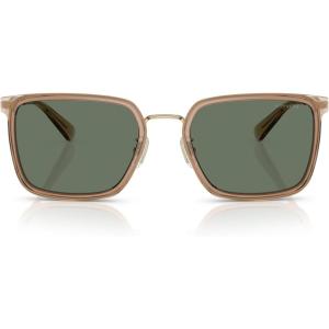 imageCOACH Mens HC7171 Metal C Hardware Square Sunglasses Light GoldSandGreen Solid 56 mm
