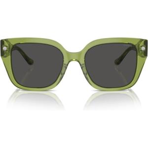 imageCoach Womens Hc8392u Universal Fit Square SunglassesTransparent Key LimeGrey Solid