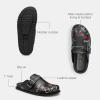 imageCoach Mens Buckle Clog with Sketch PrintCharcoalBlack
