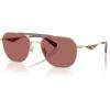 imageCoach Mens Hc7178 Aviator SunglassesSatin Light GoldCaramelWine Solid