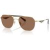 imageCoach Mens Hc7178 Aviator SunglassesSatin Light GoldOliveBrown Solid