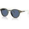 imageCoach Mens Hc8428u Universal Fit Round SunglassesTransparent OliveBlue Solid