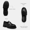 imageCoach Mens Patent Platform LoaferCharcoalBlack