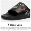 imageCoach Mens Slide Sandal with Sketch Print Platform CharcoalBlack 7