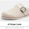 imageCoach Mens Suede Buckle ClogCharcoalBlack