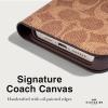 imageCoach Signature Canvas Slim Wrap iPhone 15 Plus Case Compatible with Wireless Charging  Signature CharcoalTan Wallet