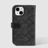 imageCoach Signature Canvas Slim Wrap iPhone 151413 Case Compatible with Wireless Charging  Signature CharcoalCharcoal Wallet