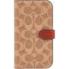 imageCoach Signature Canvas Slim Wrap iPhone 151413 Case Compatible with Wireless Charging  Signature CharcoalTan Wallet
