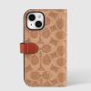 imageCoach Signature Canvas Slim Wrap iPhone 151413 Case Compatible with Wireless Charging  Signature CharcoalTan Wallet
