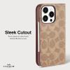 imageCoach Signature Canvas Two Piece Detachable Wallet Folio iPhone 15 Pro Case Compatible with Wireless Charging  Signature CharcoalTan Wallet