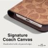 imageCoach Signature Canvas Two Piece Detachable Wallet Folio iPhone 15 Pro Case Compatible with Wireless Charging  Signature CharcoalTan Wallet