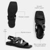 imageCoach Womens Archival Buckle Flat Sandal PlatformBlack