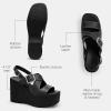 imageCoach Womens Archival Buckle Wedge PlatformBlack