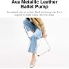 imageCoach Womens Ava Metallic Leather Ballet PumpSilver