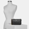 imageCoach Womens Crossgrain Leather Wristlet W ChainBlack
