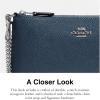 imageCoach Womens Crossgrain Leather Wristlet W ChainDenim
