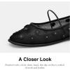 imageCoach Womens Emilia Mary Jane with Tea Rose Flat CharcoalBlack 5