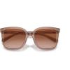 imageCoach Womens Hc8381f Low Bridge Fit Square SunglassesTransparent BrownGreyBrown Gradient