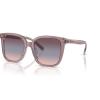 imageCoach Womens Hc8381f Low Bridge Fit Square SunglassesTransparent RoseBlushPurple Blue Peach Gradient