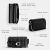 imageCoach Womens Quilted Pillow Leather Tabby Wristlet with ChainBlack