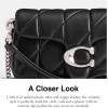 imageCoach Womens Quilted Pillow Leather Tabby Wristlet with ChainBlack