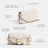 imageCoach Womens Quilted Pillow Leather Tabby Wristlet with ChainChalk