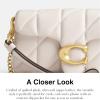 imageCoach Womens Quilted Pillow Leather Tabby Wristlet with ChainChalk