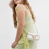 imageCoach Womens Quilted Pillow Leather Tabby Wristlet with ChainChalk