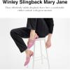 imageCoach Womens Winley Slingback Mary Jane Flat CharcoalBlack 5
