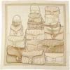 imageCoach womens Stacked Tabby Printed Silk SquareChalk