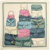 imageCoach womens Stacked Tabby Printed Silk SquareChalk Multi
