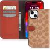 imageCoach Signature Canvas Slim Wrap iPhone 15 Plus Case Compatible with Wireless Charging  Signature CharcoalTan Wallet