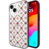 imageCoach Signature Canvas Slim Wrap iPhone 151413 Case Compatible with Wireless Charging  Signature CharcoalTea Rose