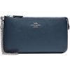imageCoach Womens Crossgrain Leather Wristlet W ChainDenim