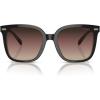 imageCoach Womens Hc8381f Low Bridge Fit Square SunglassesBlackTransparent BlushBrown Purple Grey Gradient